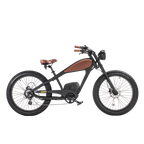 ROOTS RIDER Cheetah 2 Pro electric bike, full side view with leather-look tank
