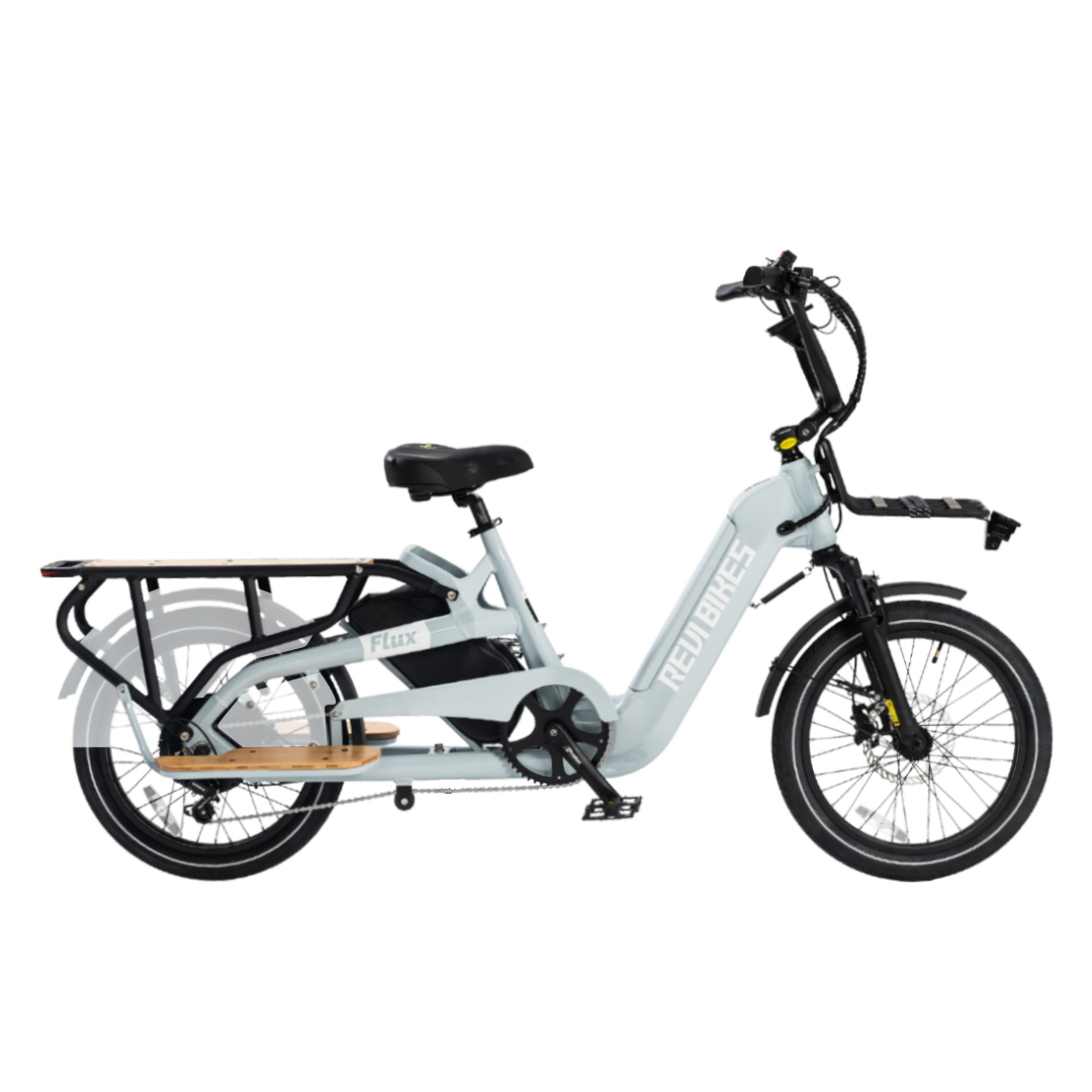 Roots Rider Flux cargo electric bike in Grey, side view