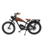 ROOTS RIDER Cheetah 2 Pro electric bike in black with tan detailing, side view