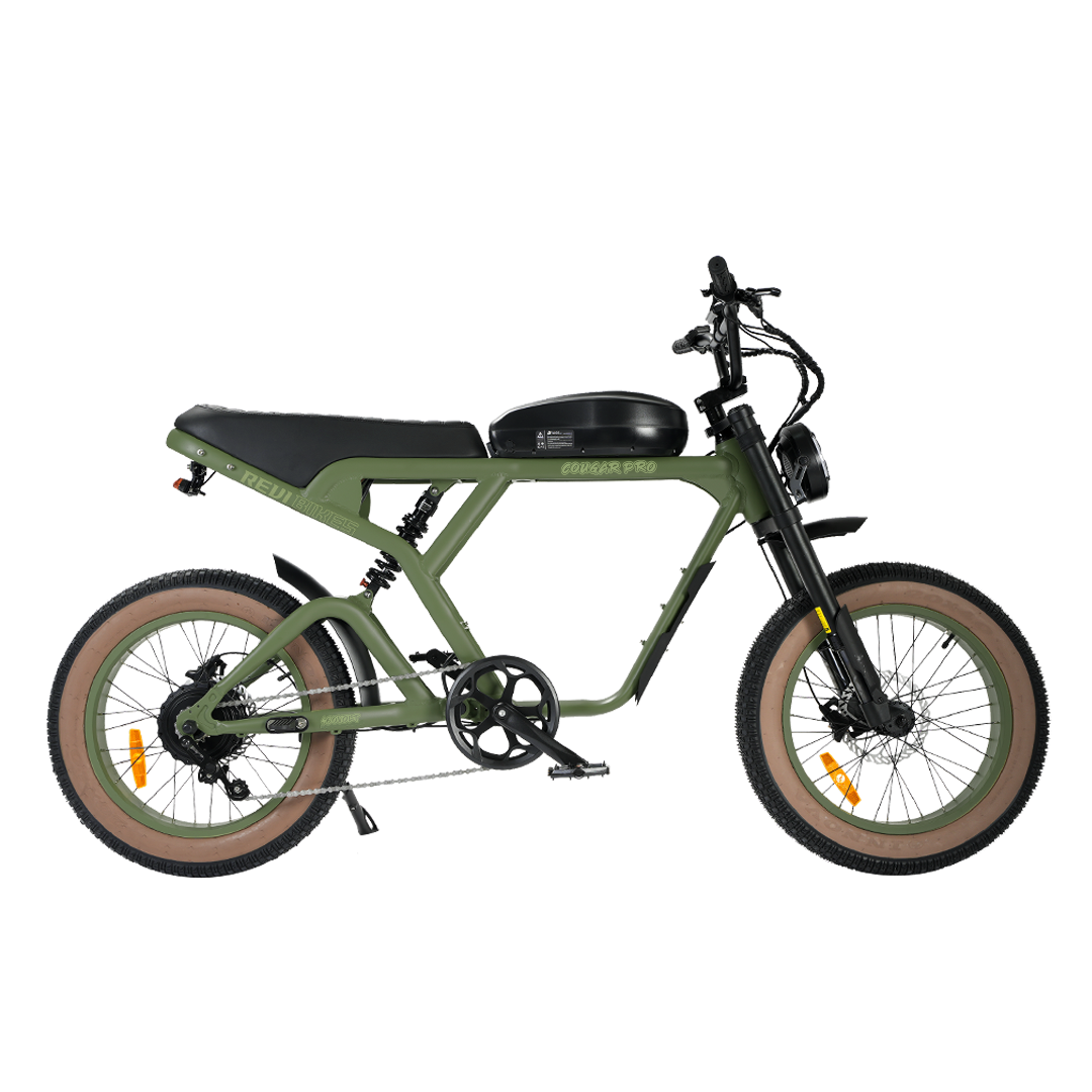 Roots Rider Cougar Pro electric bike in Wild Green