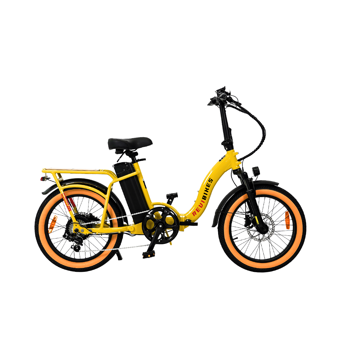 Roots Rider Rebel 2 yellow folding fat tire electric bike product image