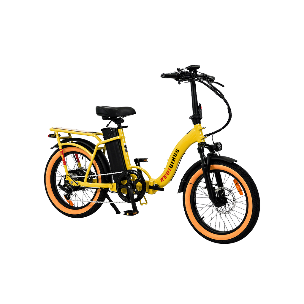 Roots Rider Rebel 2 yellow folding fat tire electric bike product image