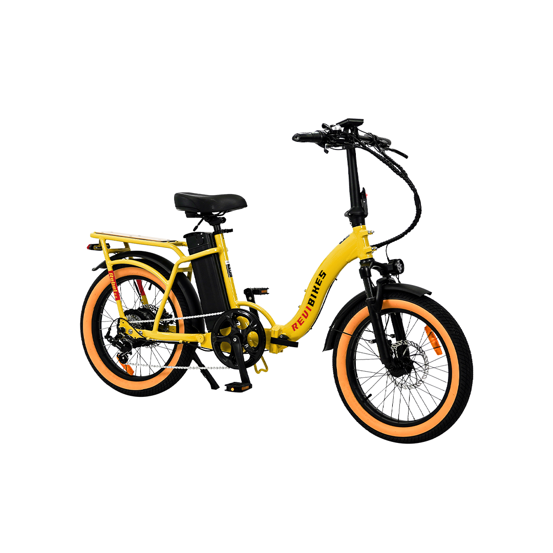 Roots Rider Rebel 2 yellow folding fat tire electric bike product image